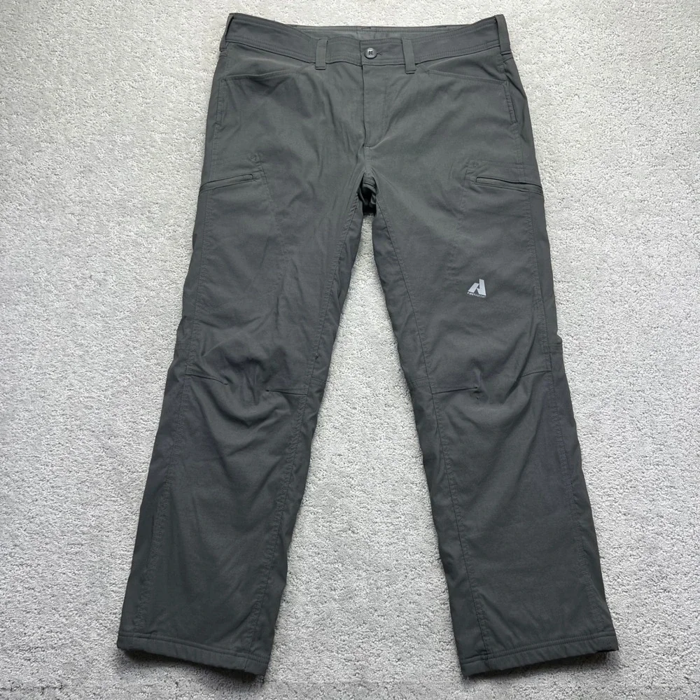 Eddie Bauer First Ascent Pants 36x30 Grey Fleece Lined Guide Pro Nylon Stretch